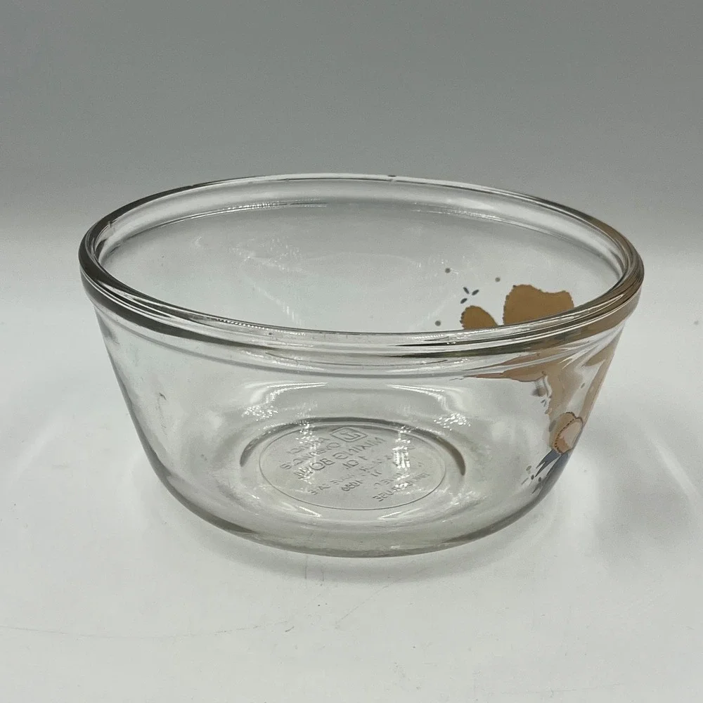 Anchor Hocking Mixing Bowl Clear 1 Qt Teddy Bear Vintage 90's 90s